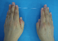 デンタルフロスの指への巻き方の写真