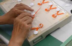 リボン作りの様子