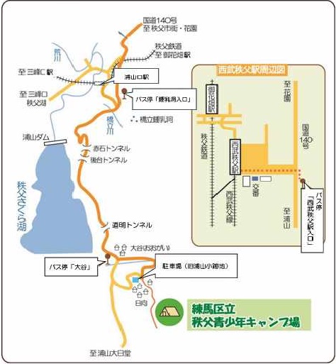 キャンプ場までの地図の画像