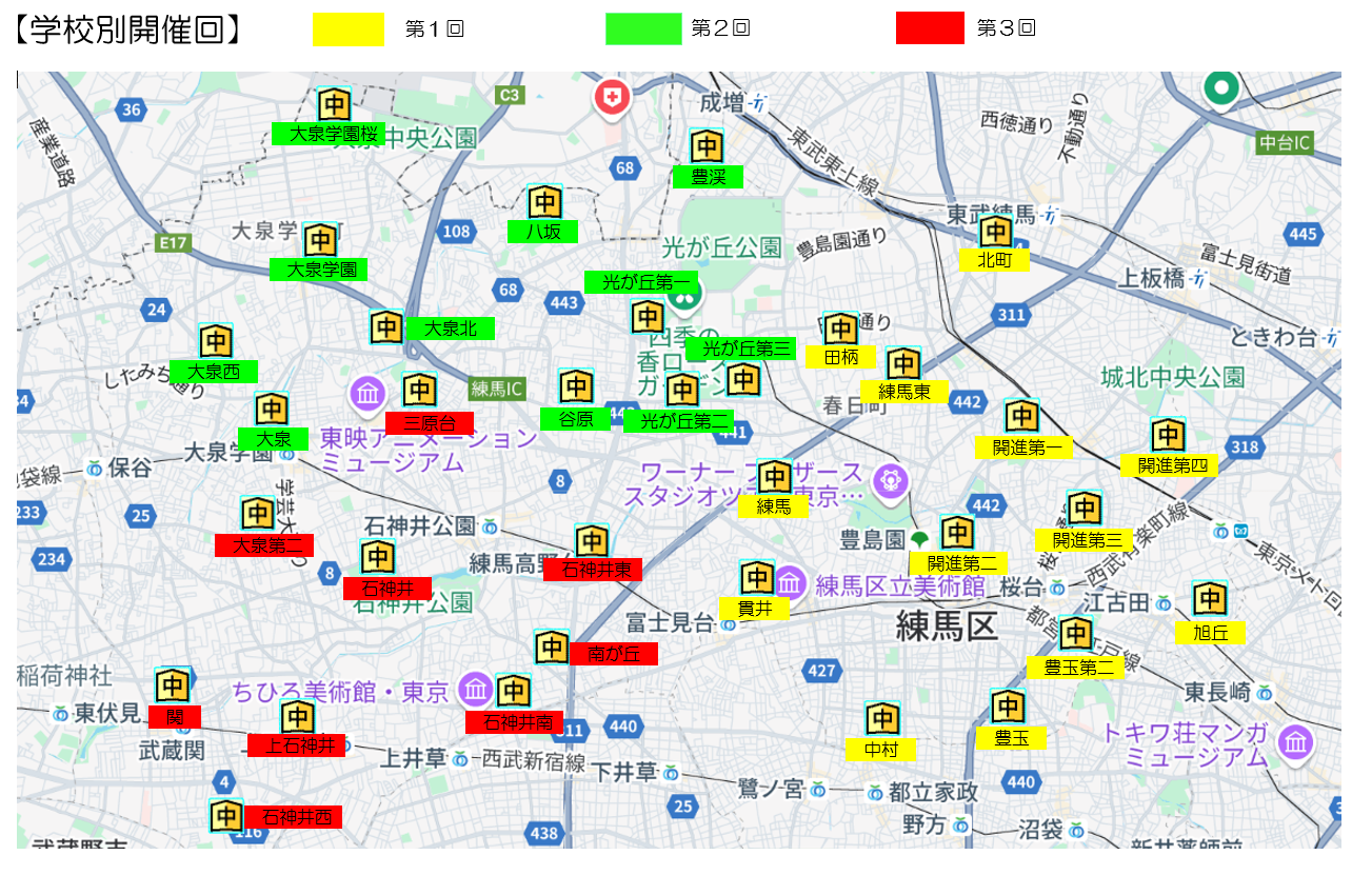 学校別開催回
