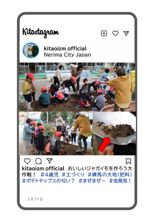 年少組がジャガイモを作る写真