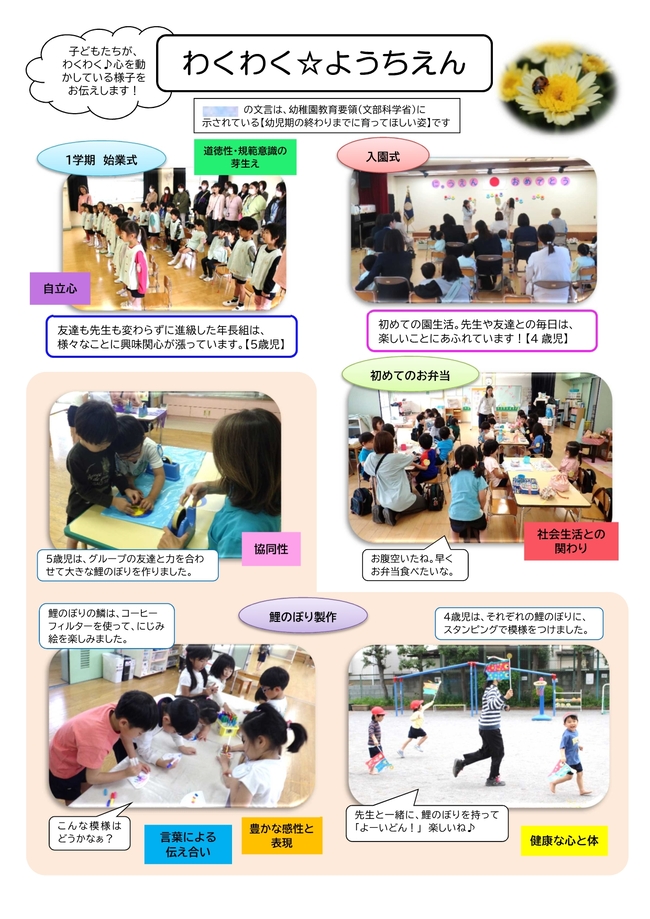 園だより5月号の写真