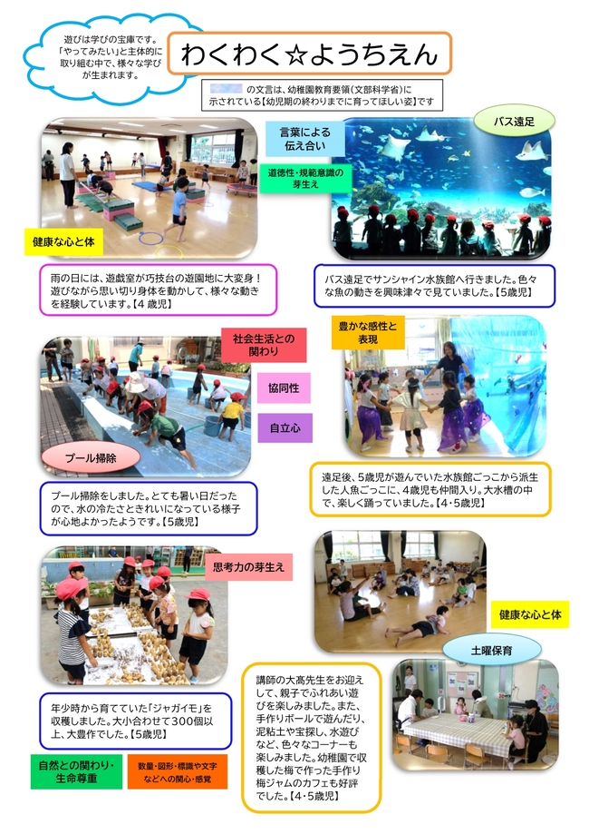 園だより7月号の写真