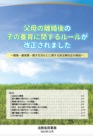 父母の離婚後の子の養育に関するルール改正（表紙）
