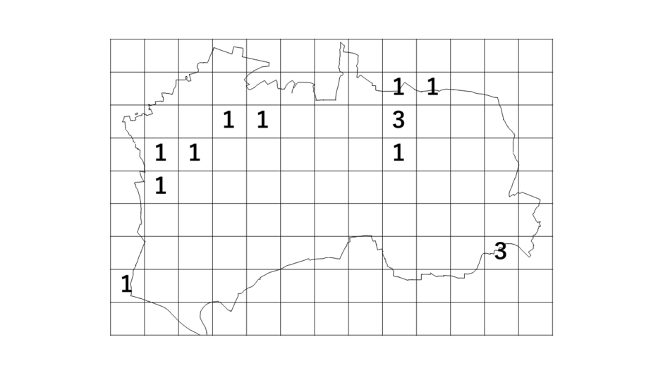 アライグマ・ハクビシン捕獲箇所マップ