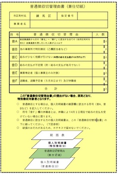 普通徴収切替理由書（兼仕切紙）