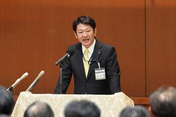 練馬区長吉田健一氏の就任挨拶の画像