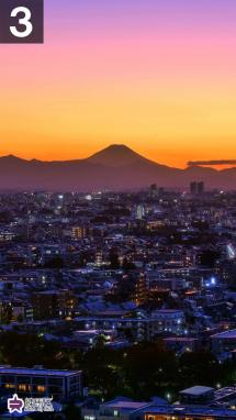 20階展望ロビーからの夕富士の写真