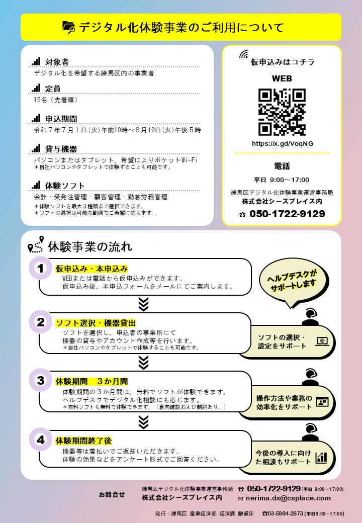 デジタル化体験事業チラシ（裏）