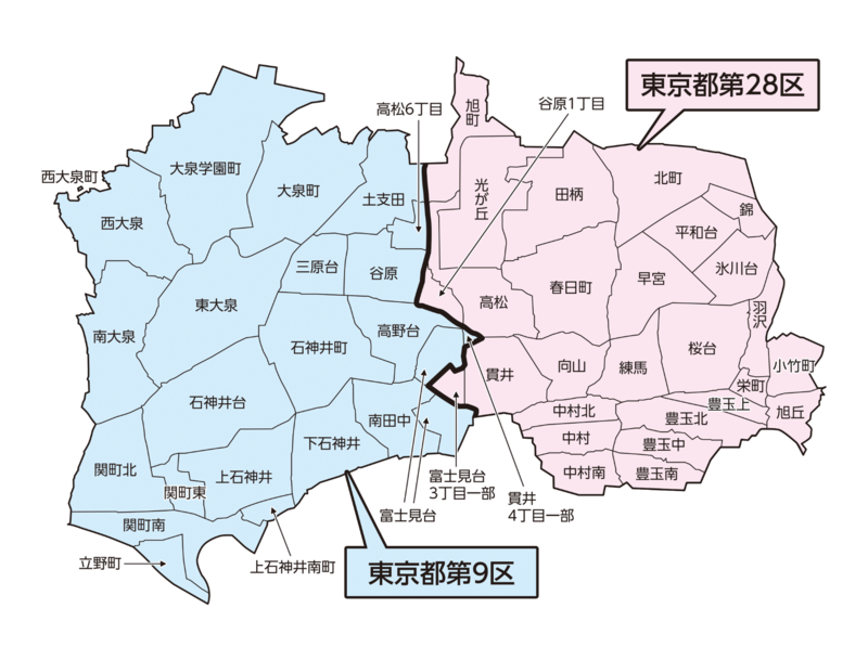 衆議院議員選挙小選挙区選出の選挙区地図の画像